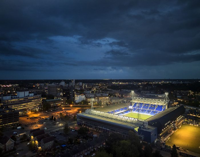 An aerial view of Portman Road