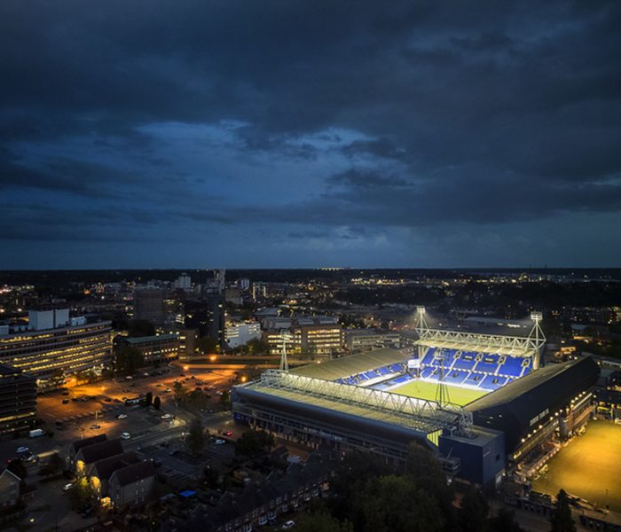 An aerial view of Portman Road